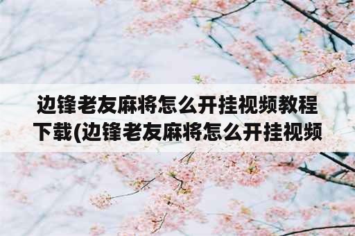 边锋老友麻将怎么开挂视频教程下载(边锋老友麻将怎么开挂视频教程下载苹果)