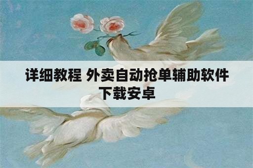 详细教程 外卖自动抢单辅助软件下载安卓