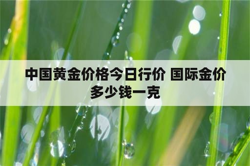 中国黄金价格今日行价 国际金价多少钱一克