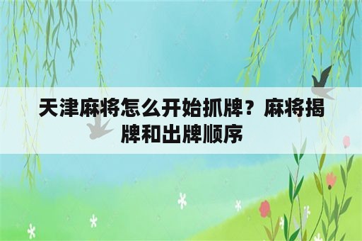 天津麻将怎么开始抓牌？麻将揭牌和出牌顺序