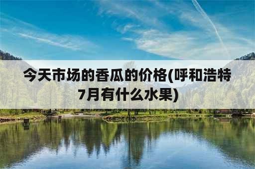 今天市场的香瓜的价格(呼和浩特7月有什么水果)