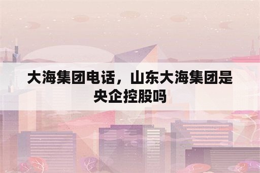 大海集团电话，山东大海集团是央企控股吗