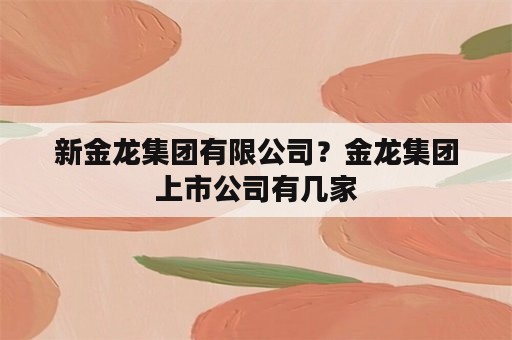 新金龙集团有限公司？金龙集团上市公司有几家