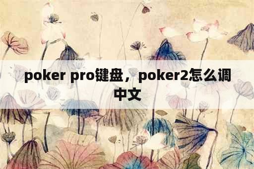 poker pro键盘，poker2怎么调中文