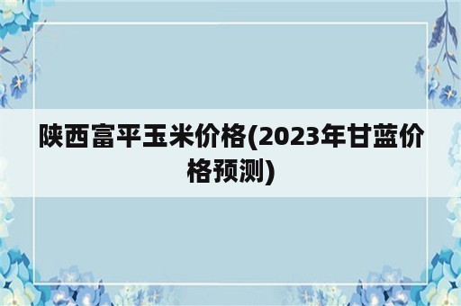 陕西富平玉米价格(2023年甘蓝价格预测)