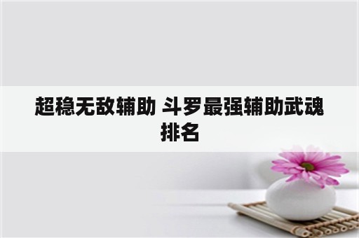 超稳无敌辅助 斗罗最强辅助武魂排名