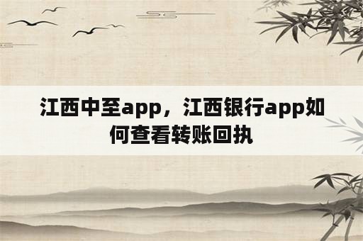 江西中至app，江西银行app如何查看转账回执