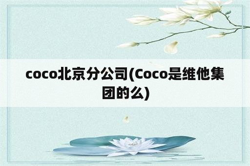 coco北京分公司(Coco是维他集团的么)