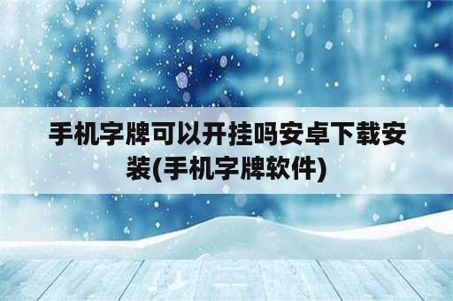 手机字牌可以开挂吗安卓下载安装(手机字牌软件)