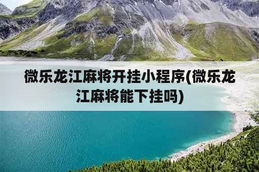 微乐龙江麻将开挂小程序(微乐龙江麻将能下挂吗)