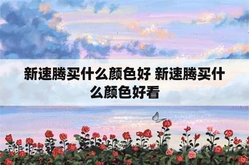 新速腾买什么颜色好 新速腾买什么颜色好看