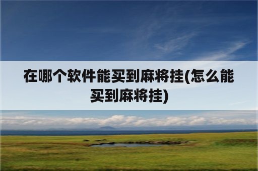 在哪个软件能买到麻将挂(怎么能买到麻将挂)