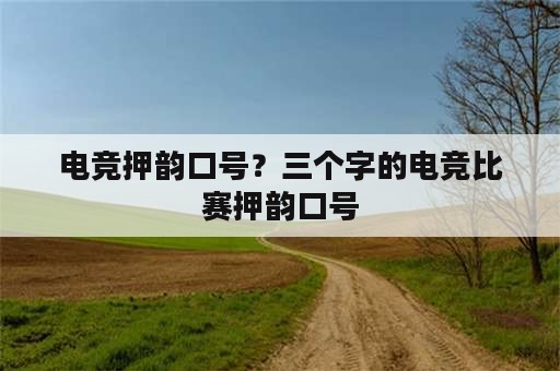 电竞押韵口号？三个字的电竞比赛押韵口号