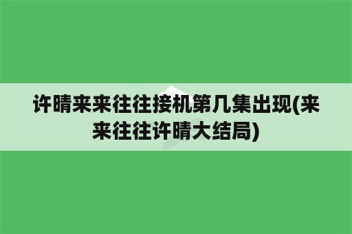 许晴来来往往接机第几集出现(来来往往许晴大结局)