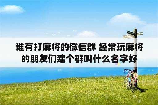 谁有打麻将的微信群 经常玩麻将的朋友们建个群叫什么名字好