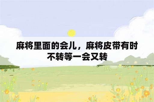 麻将里面的会儿，麻将皮带有时不转等一会又转