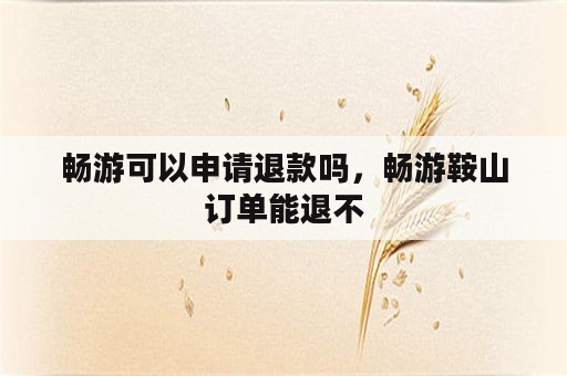 畅游可以申请退款吗，畅游鞍山订单能退不