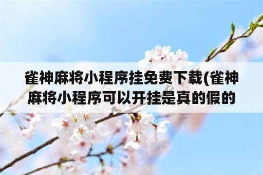 雀神麻将小程序挂免费下载(雀神麻将小程序可以开挂是真的假的)