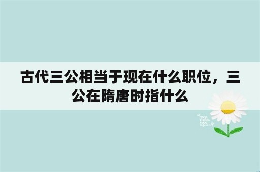 古代三公相当于现在什么职位，三公在隋唐时指什么