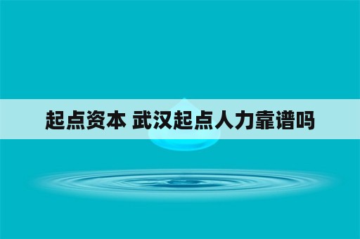 起点资本 武汉起点人力靠谱吗