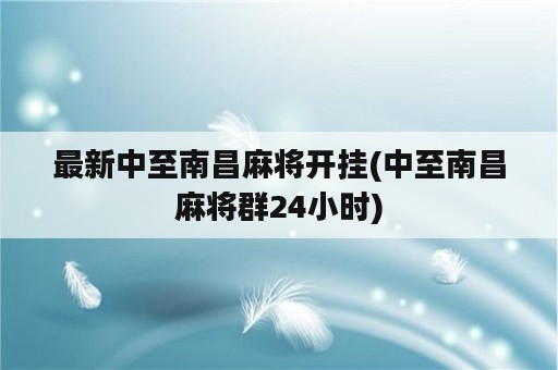 最新中至南昌麻将开挂(中至南昌麻将群24小时)