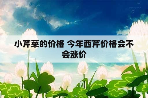 小芹菜的价格 今年西芹价格会不会涨价