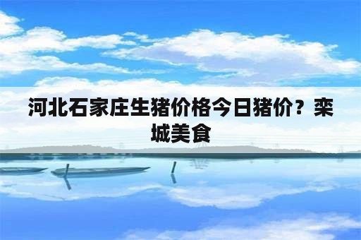 河北石家庄生猪价格今日猪价？栾城美食