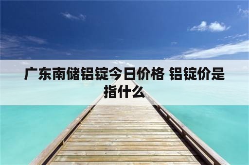 广东南储铝锭今日价格 铝锭价是指什么