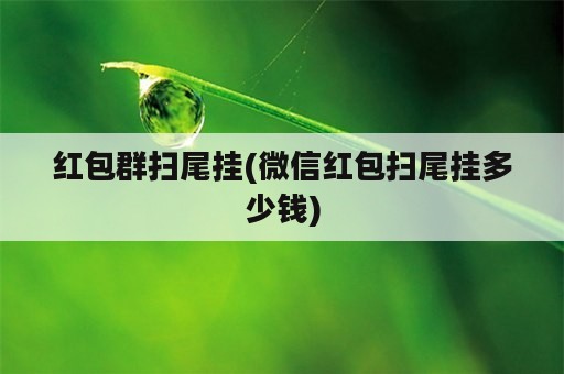 红包群扫尾挂(微信红包扫尾挂多少钱)