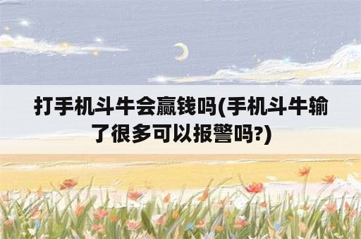 打手机斗牛会赢钱吗(手机斗牛输了很多可以报警吗?)