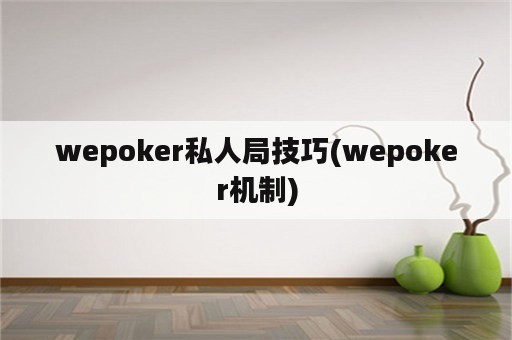wepoker私人局技巧(wepoker机制)