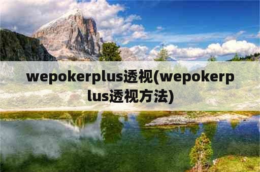 wepokerplus透视(wepokerplus透视方法)