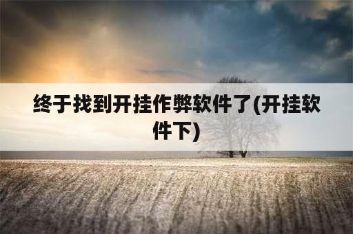 终于找到开挂作弊软件了(开挂软件下)