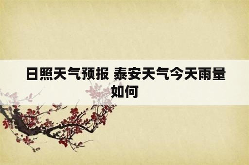 日照天气预报 泰安天气今天雨量如何