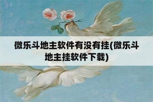 微乐斗地主软件有没有挂(微乐斗地主挂软件下载)