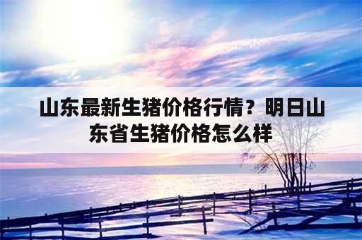 山东最新生猪价格行情？明日山东省生猪价格怎么样