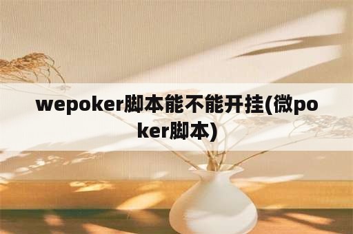 wepoker脚本能不能开挂(微poker脚本)
