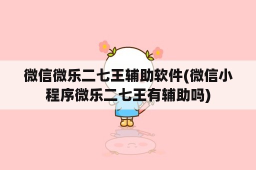 微信微乐二七王辅助软件(微信小程序微乐二七王有辅助吗)