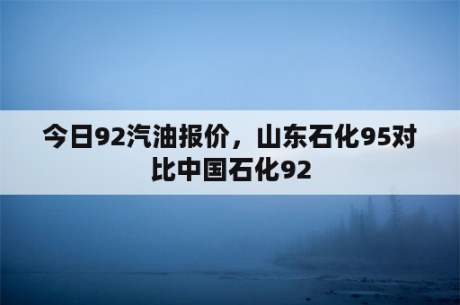 今日92汽油报价，山东石化95对比中国石化92