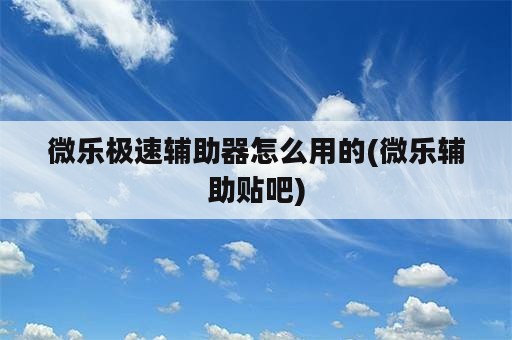 微乐极速辅助器怎么用的(微乐辅助贴吧)