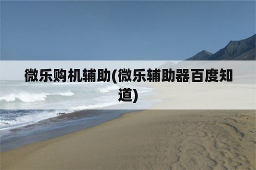 微乐购机辅助(微乐辅助器百度知道)