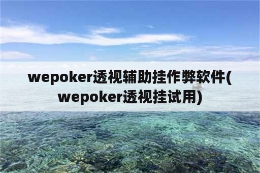 wepoker透视辅助挂作弊软件(wepoker透视挂试用)