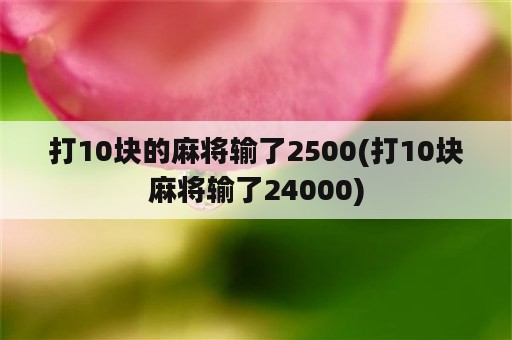 打10块的麻将输了2500(打10块麻将输了24000)