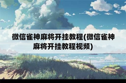 微信雀神麻将开挂教程(微信雀神麻将开挂教程视频)