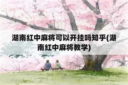 湖南红中麻将可以开挂吗知乎(湖南红中麻将教学)