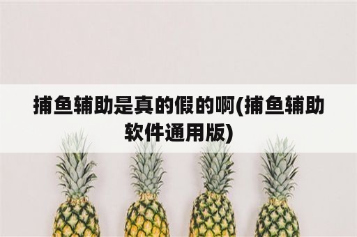 捕鱼辅助是真的假的啊(捕鱼辅助软件通用版)