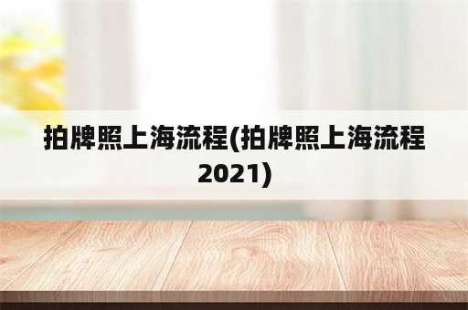拍牌照上海流程(拍牌照上海流程2021)