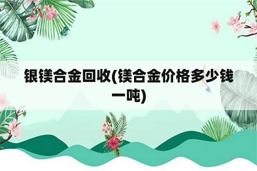 银镁合金回收(镁合金价格多少钱一吨)