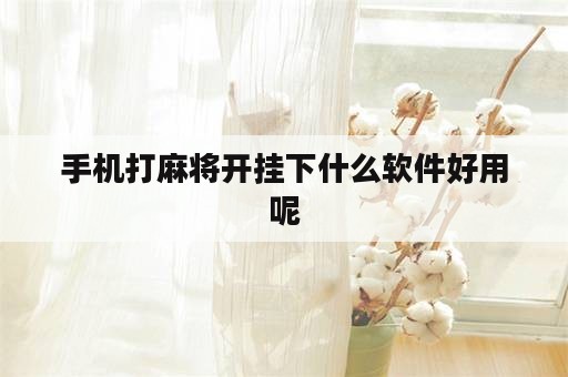 手机打麻将开挂下什么软件好用呢