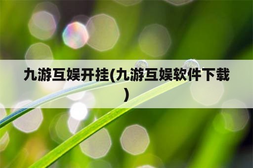 九游互娱开挂(九游互娱软件下载)